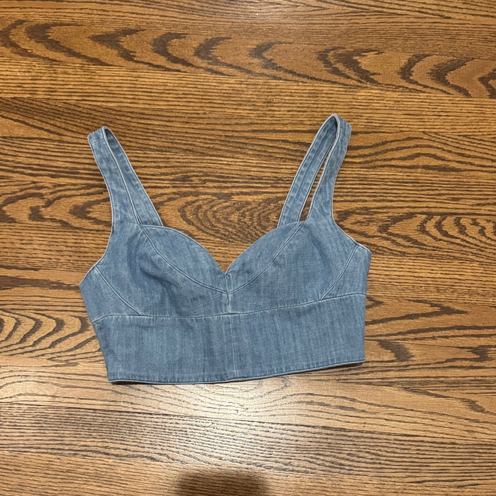 Michael Kors Blue Denim Crop Top